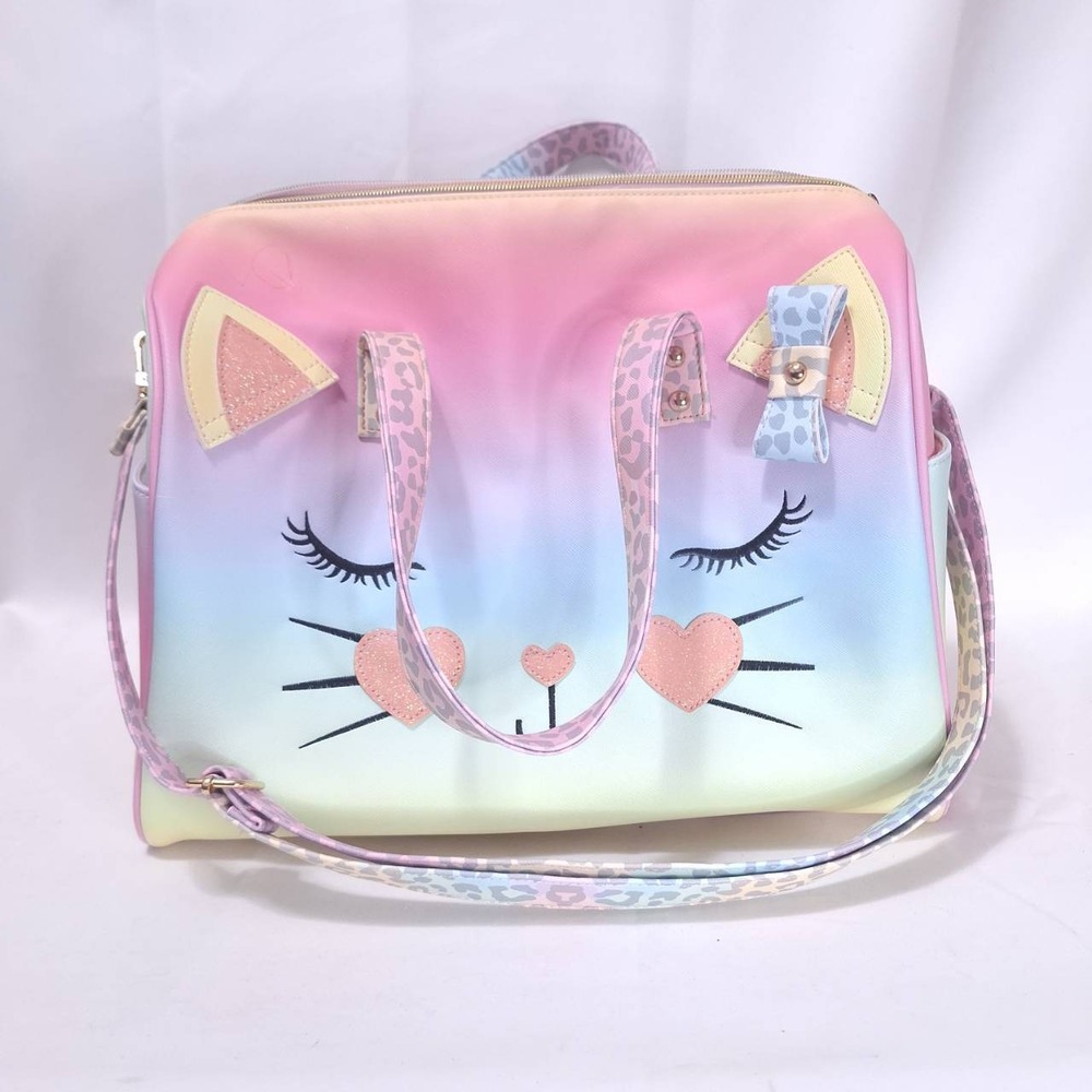 Under One Sky Kitty‎ Cat Rainbow Weekender Bag Strap Bow Sparkle Mint Condition